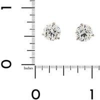 18K White Gold 3CTW Diamond Stud Earrings