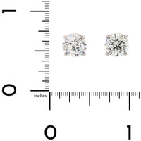 18K White Gold 3CTW Diamond Stud Earrings
