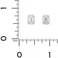 18K White Gold 2CTW Emerald Cut Diamond Stud Earrings