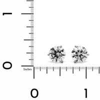 18K White Gold 3CTW Round Diamond Stud Earrings