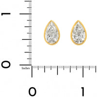 18K Yellow Gold 4CTW Pear Shaped Diamond Stud Earrings