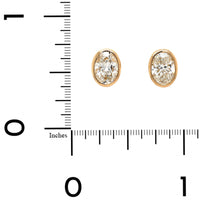 18K Yellow Gold 1CTW Oval Diamond Stud Earrings