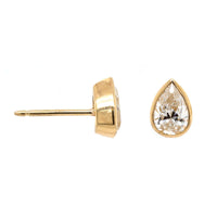 18K Yellow Gold 1CTW Pear Shaped Diamond Stud Earrings