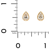18K Yellow Gold 1CTW Pear Shaped Diamond Stud Earrings