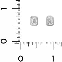 18K White Gold 1CTW Emerald Cut Diamond Stud Earrings