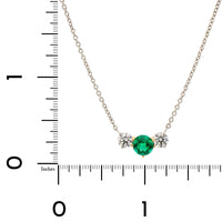 18K Yellow Gold & Platinum Emerald Diamond Necklace