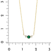 18K Yellow Gold Emerald and Diamond Necklace