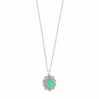 Platinum & 18K Yellow Gold Necklace with a Diamond & Emerald Pendant