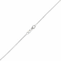 18K White Gold Oval Emerald and Diamond Halo Necklace