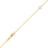 18K Yellow Gold Round Emerald and Diamond Halo Necklace