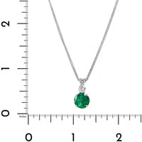 Platinum Round Emerald and Diamond Necklace