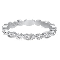 18K White Gold Round and Marquise Shaped Diamond Eternity Band