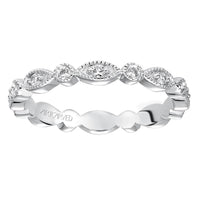 18K White Gold Round and Marquise Shaped Diamond Eternity Band