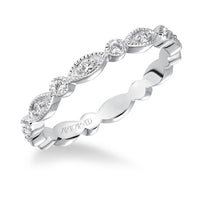 18K White Gold Round and Marquise Shaped Diamond Eternity Band