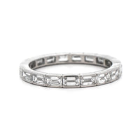 Platinum Semi Bezel Set Diamond Eternity Band