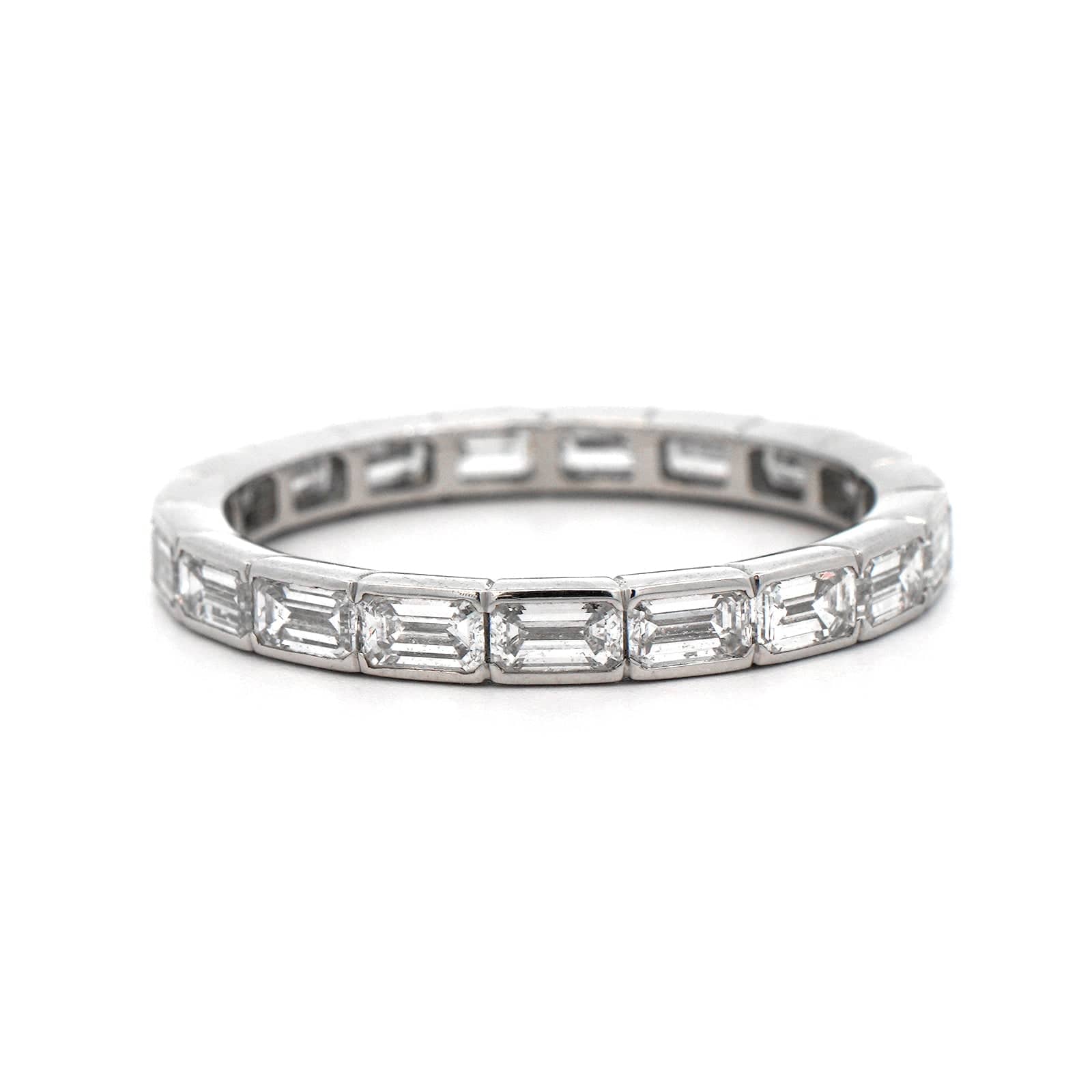 Platinum Semi Bezel Set Diamond Eternity Band