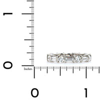 Platinum Round and Baguette Diamond Eternity Band