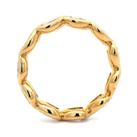 18K Yellow Gold Pear Shaped Diamond Buttercup Wedding Band