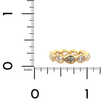 18K Yellow Gold Pear Shaped Diamond Buttercup Wedding Band