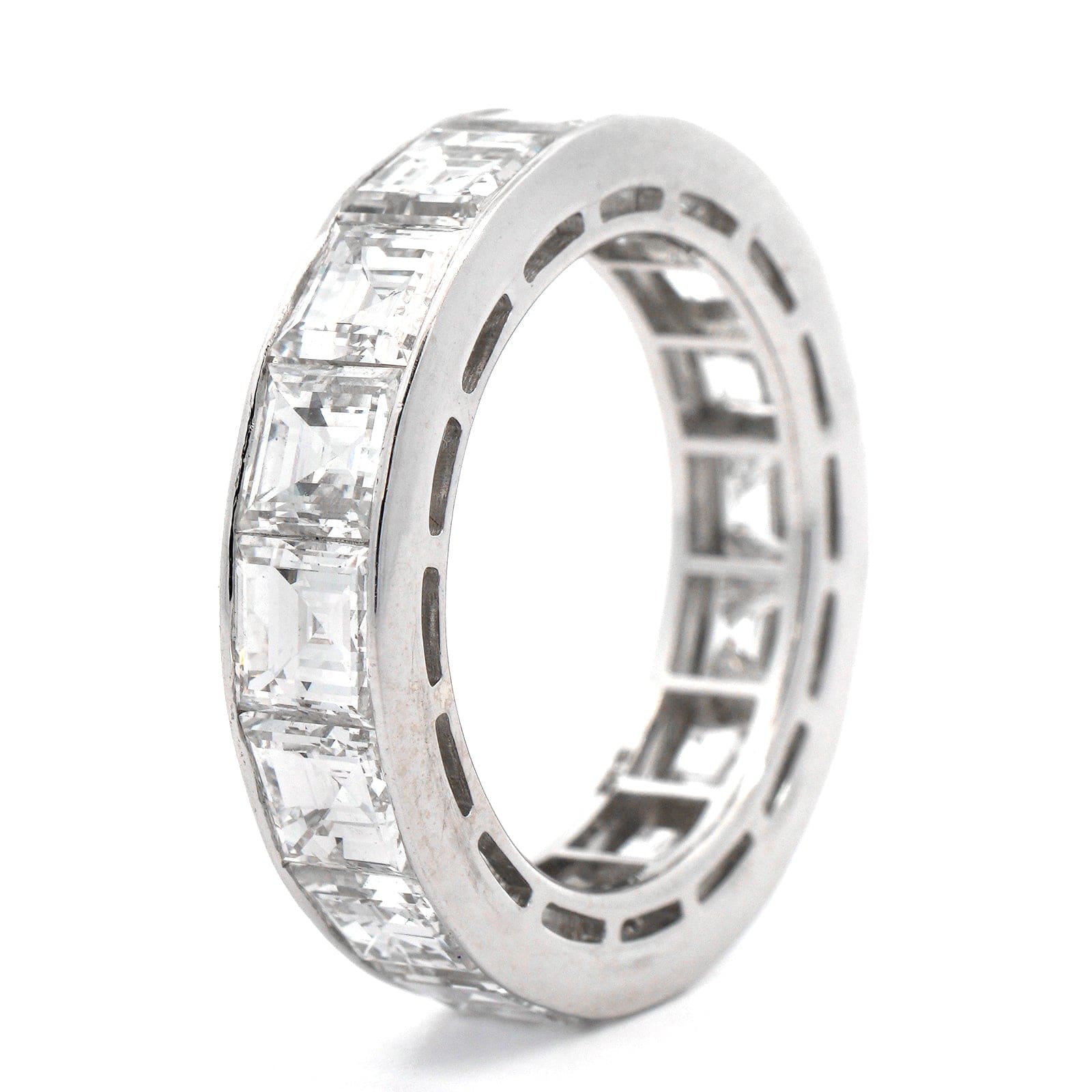 18K White Gold Carre Cut Diamond Eternity Band