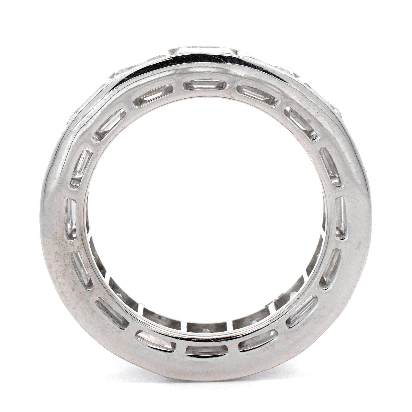 18K White Gold Carre Cut Diamond Eternity Band