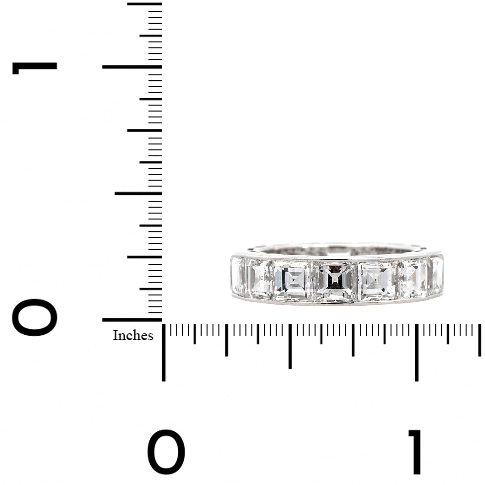 18K White Gold Carre Cut Diamond Eternity Band