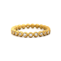 Suzy Landa 18K Yellow Gold Bead Set Diamond Eternity Band