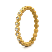 Suzy Landa 18K Yellow Gold Bead Set Diamond Eternity Band