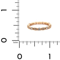 18K Rose Gold Milgrain Bezel Set Diamond Wedding Band