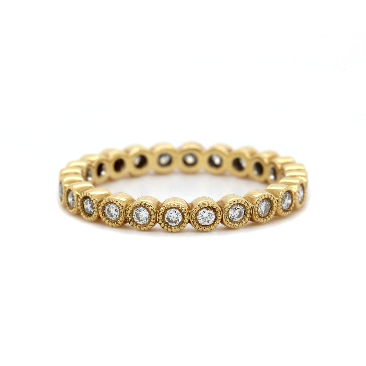 18K Yellow Gold Bezel Set Diamond Eternity Band