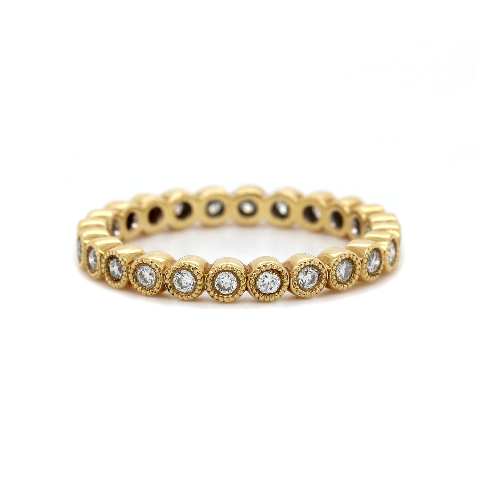 18K Yellow Gold Bezel Set Diamond Eternity Band