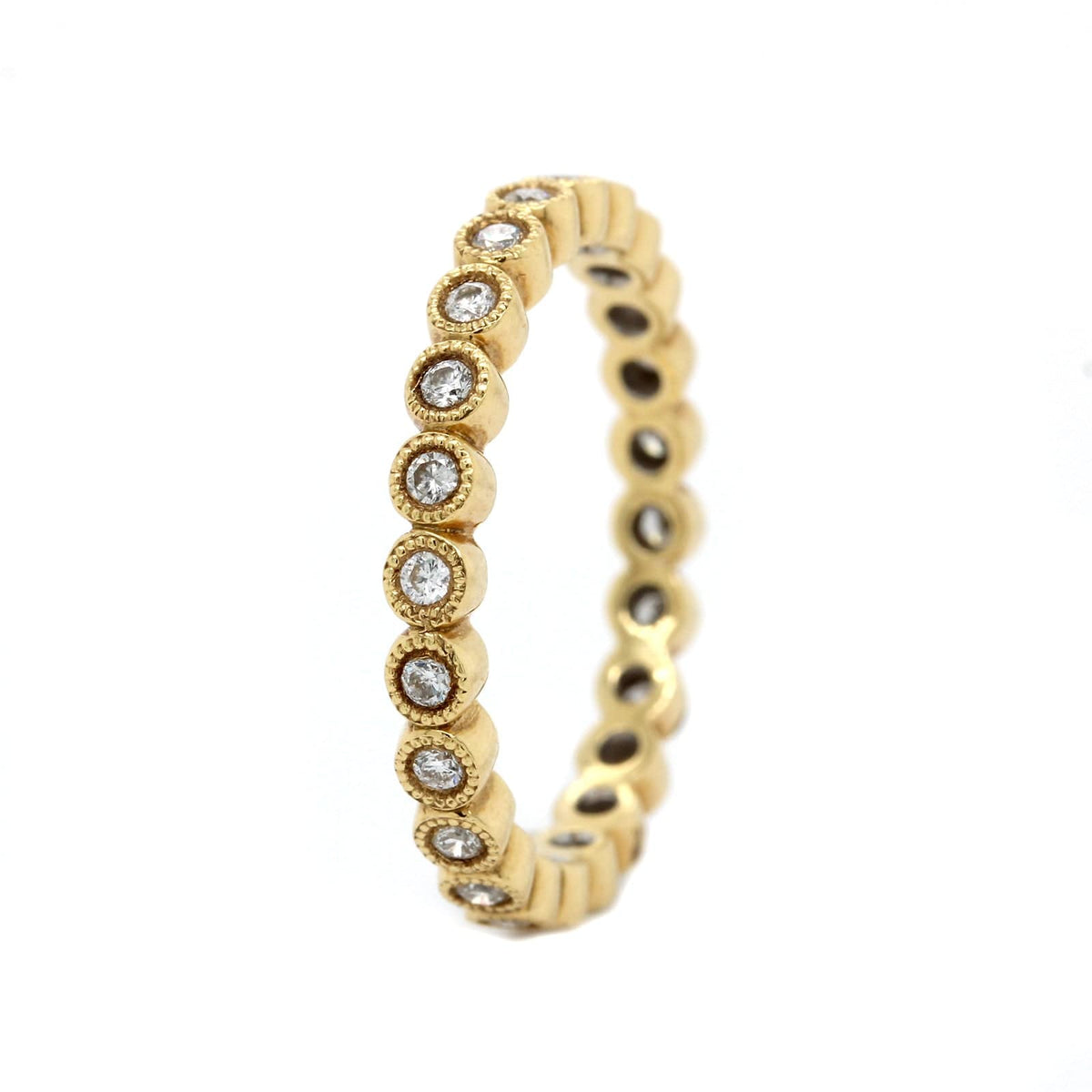 18K Yellow Gold Bezel Set Diamond Eternity Band