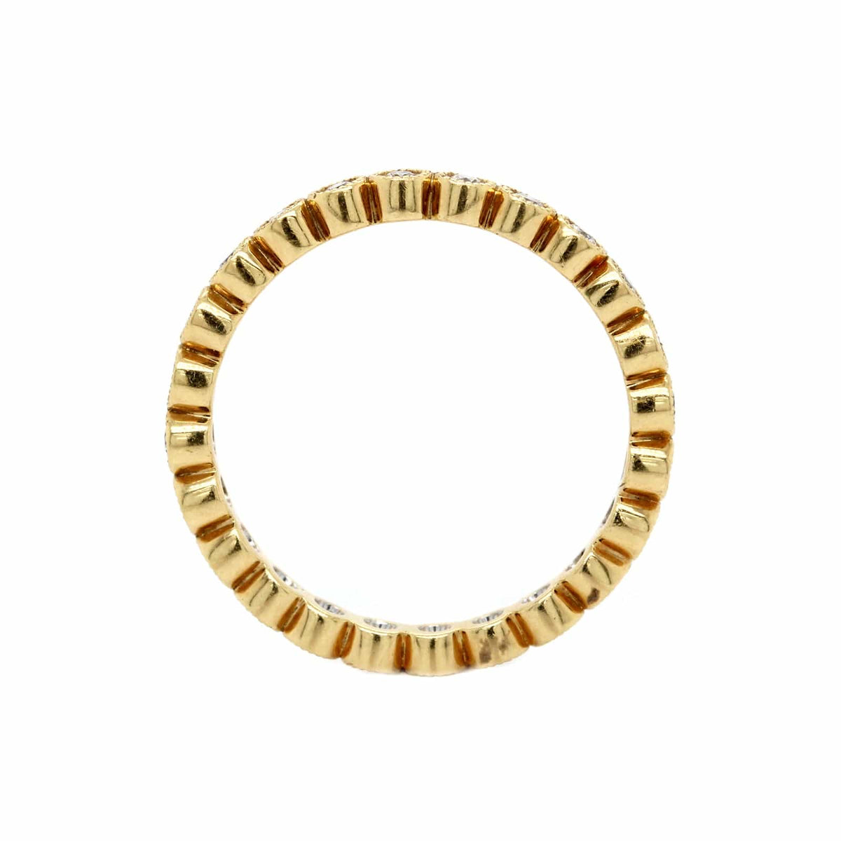 18K Yellow Gold Bezel Set Diamond Eternity Band