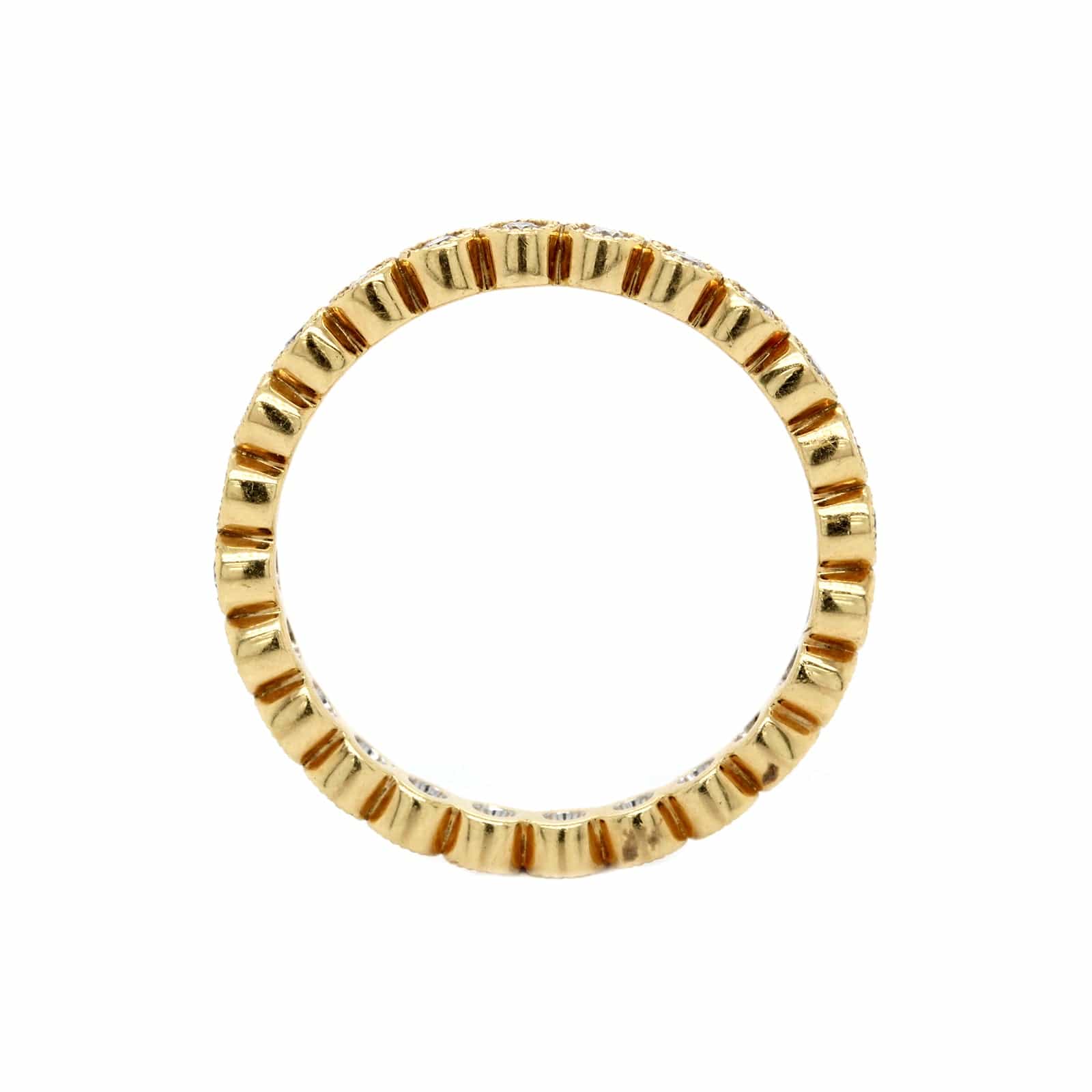 18K Yellow Gold Bezel Set Diamond Eternity Band