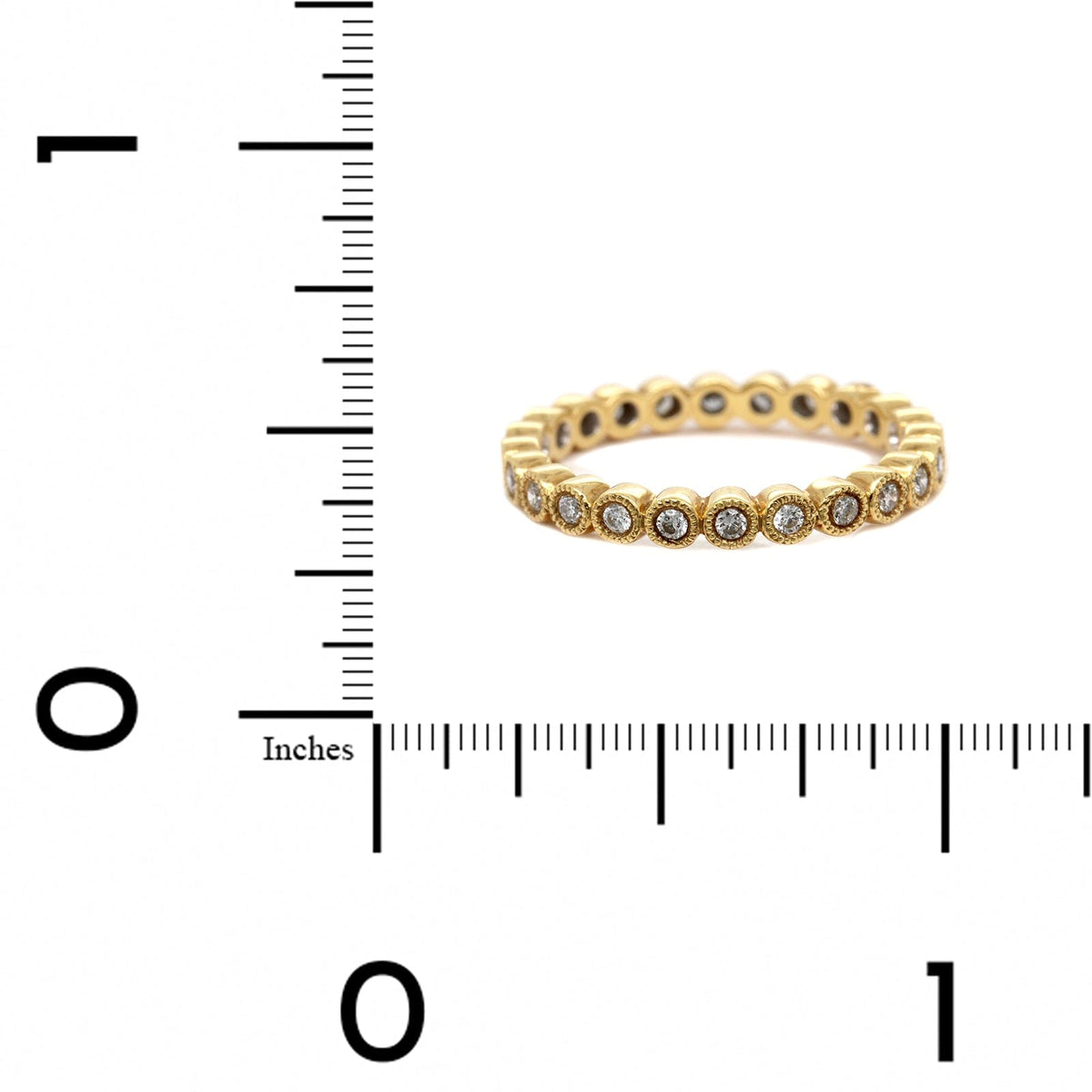 18K Yellow Gold Bezel Set Diamond Eternity Band
