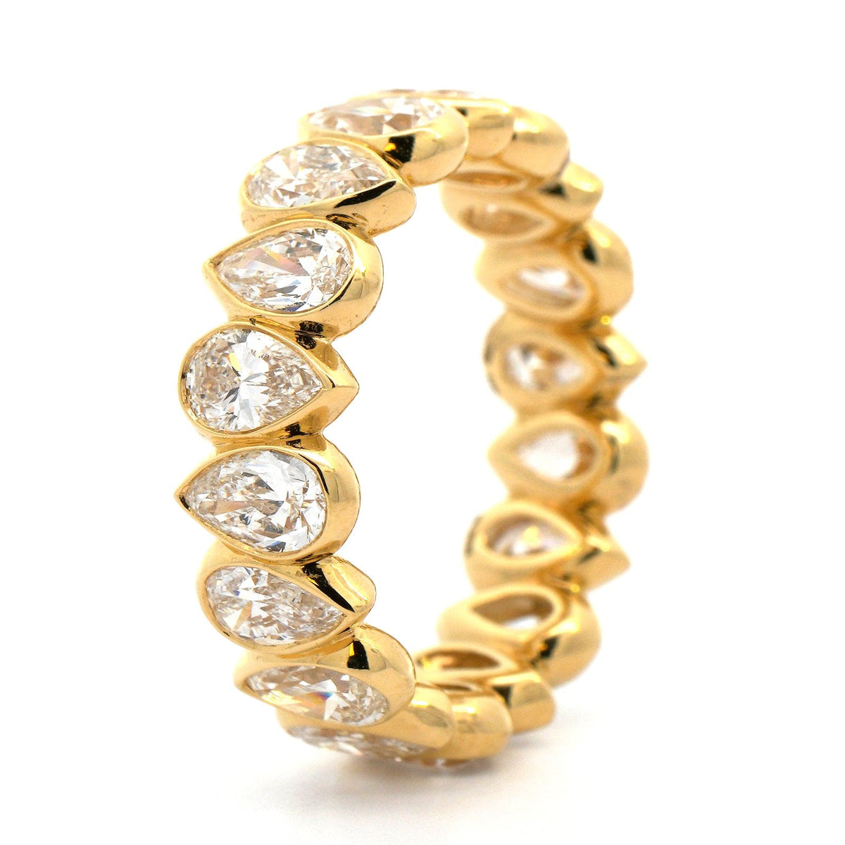 18K Yellow Gold Pear Shaped Diamond Eternity Band