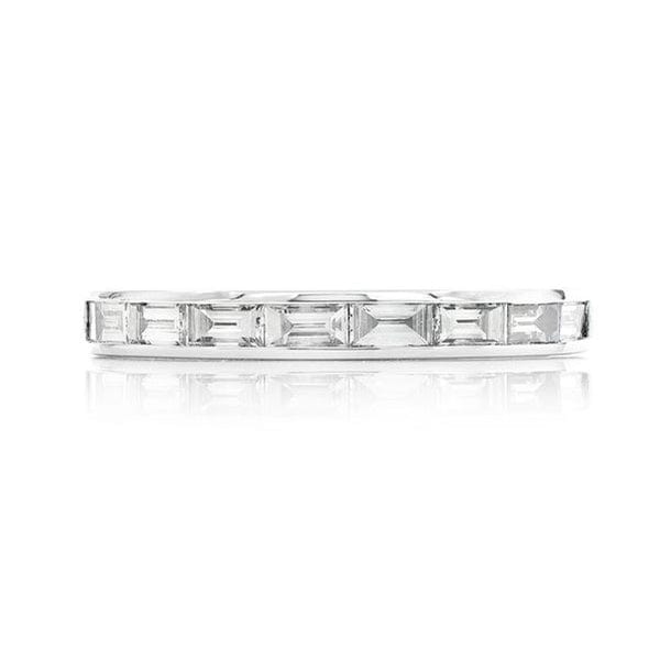 Platinum Channel Set Baguette Diamond Eternity Band