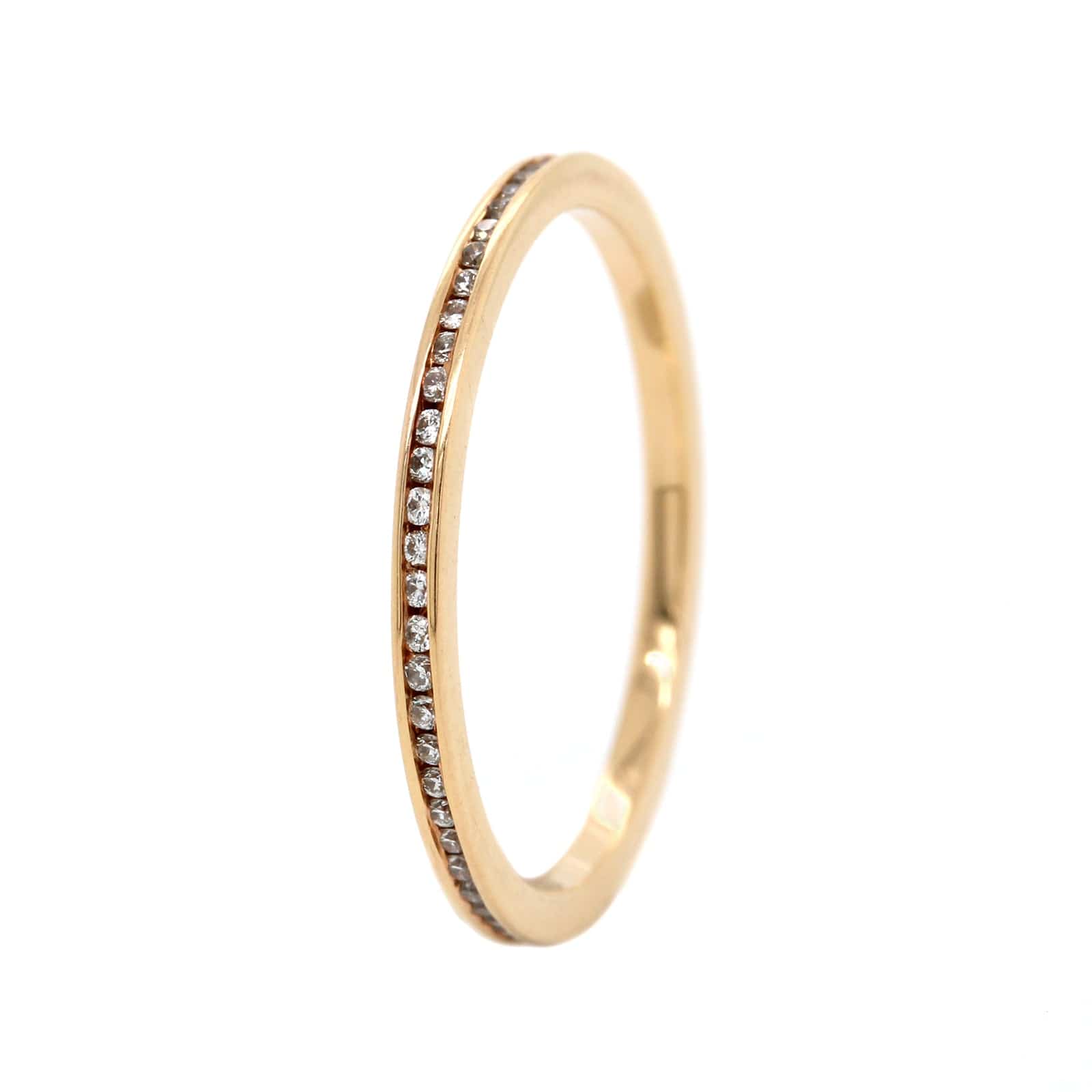 18K Rose Gold Channel Set Diamond Eternity Band