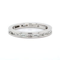 Platinum Channel Set Baguette Diamond Eternity Band