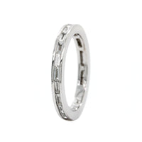 Platinum Channel Set Baguette Diamond Eternity Band