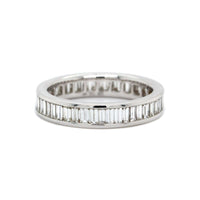 18K White Gold Channel Set Baguette Diamond Eternity Band