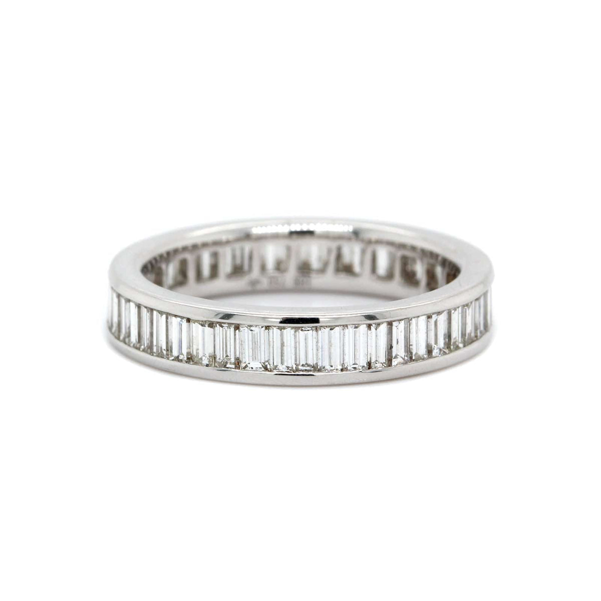 18K White Gold Channel Set Baguette Diamond Eternity Band
