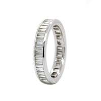 18K White Gold Channel Set Baguette Diamond Eternity Band