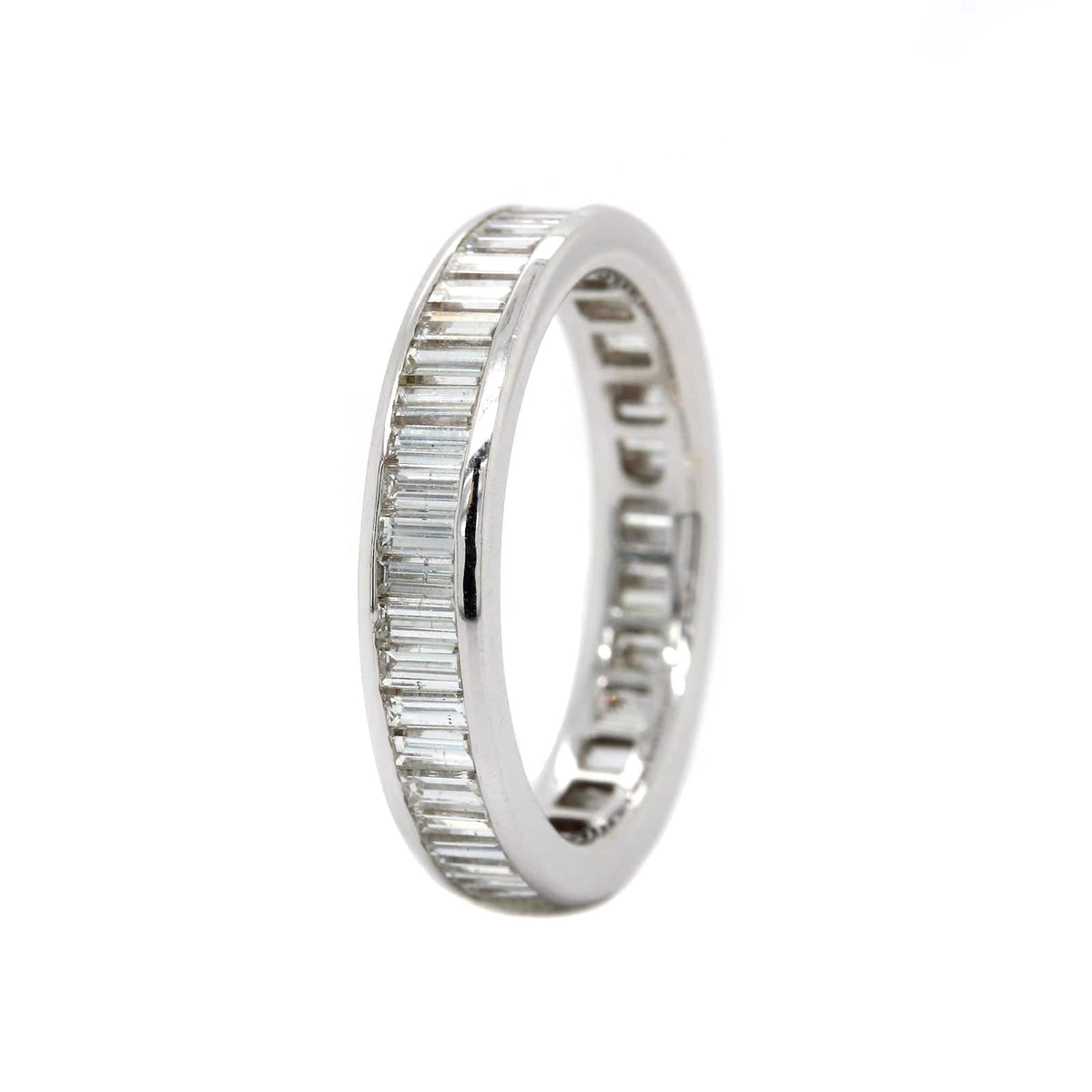 18K White Gold Channel Set Baguette Diamond Eternity Band