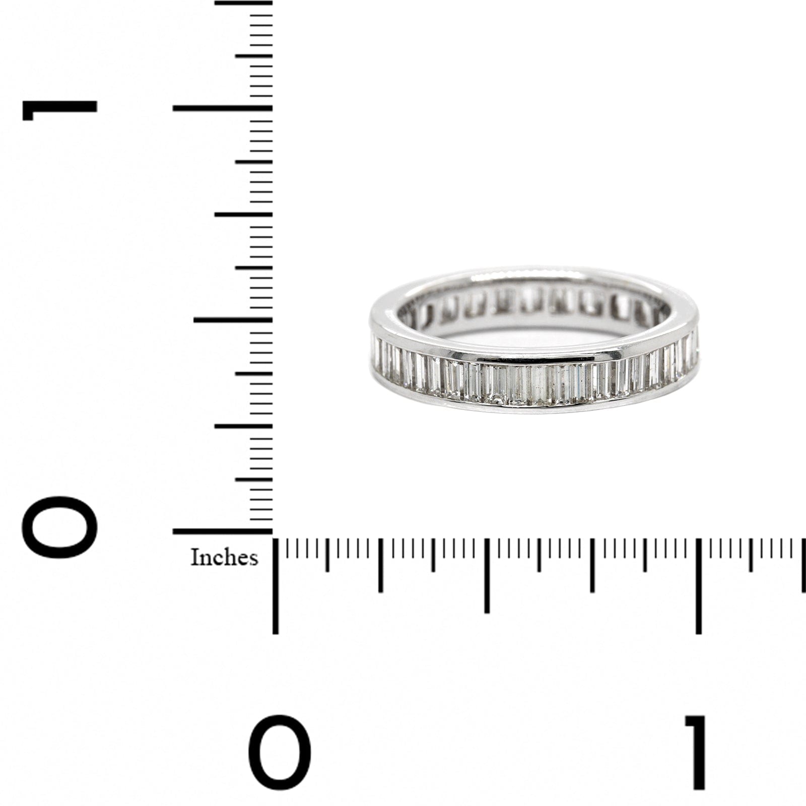 18K White Gold Channel Set Baguette Diamond Eternity Band