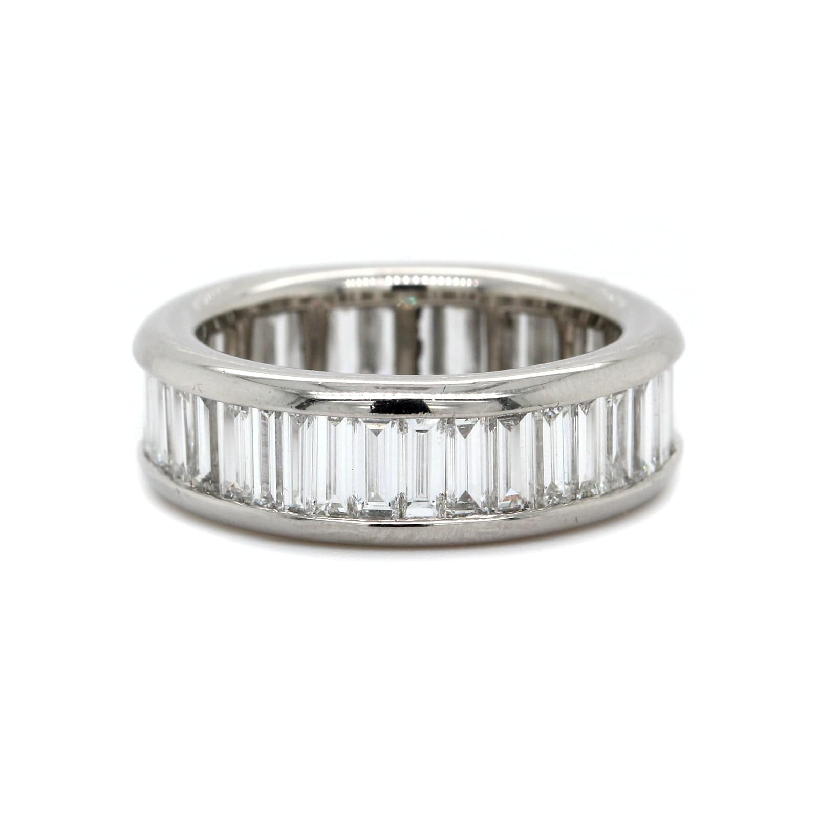Platinum Channel Set Baguette Diamond Eternity Band