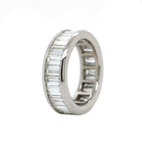 Platinum Channel Set Baguette Diamond Eternity Band