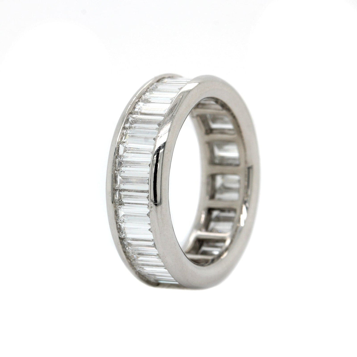 Platinum Channel Set Baguette Diamond Eternity Band