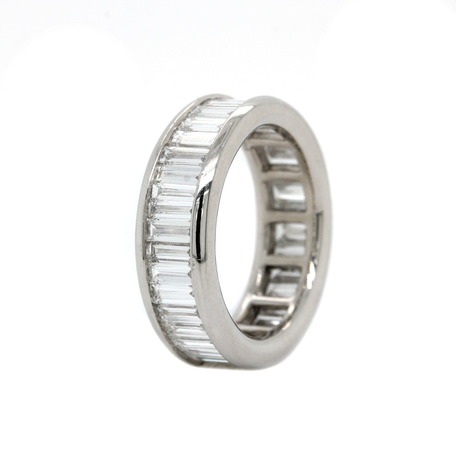 Platinum Channel Set Baguette Diamond Eternity Band