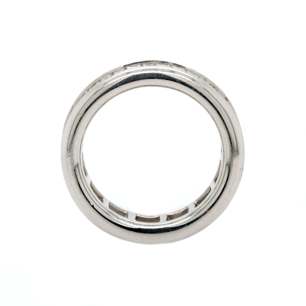 Platinum Channel Set Baguette Diamond Eternity Band